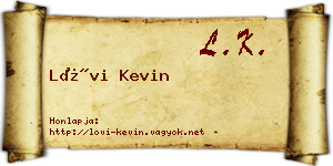 Lövi Kevin névjegykártya